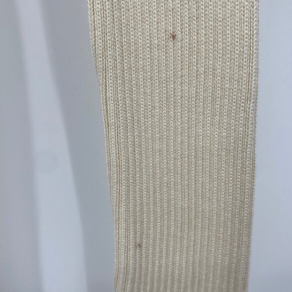 For Love & Lemons Knitz Delancey Mini Sweater Dress Ribbed Tie Neck Cream XS - Picture 6 of 13